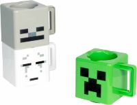 Набір 3 чашок Minecraft Stacking Coffee Mugs Creeper Skeleton and Ghast кружки Майнкрафт 250 мл