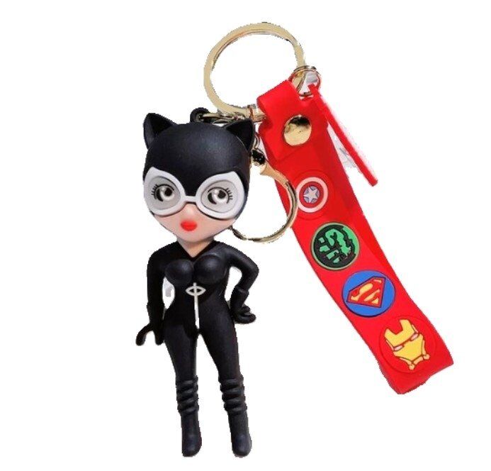 Брелок подвеска на рюкзак DC Super Hero Catwoman 3D Keychain Женщина кошка Backpack Брелок подвеска на рюкзак DC Super Hero Catwoman 3D Keychain Женщина кошка Backpack