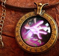 Брелок World of Warcraft клас чорнокнижник Warlock (Метал + скло)