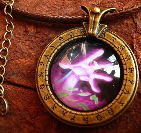 Брелок World of Warcraft клас чорнокнижник Warlock (Метал + скло)