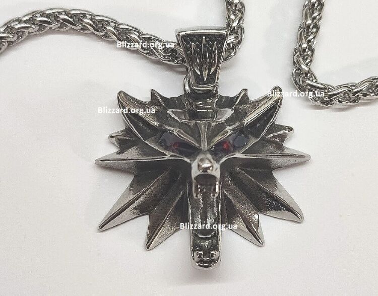 Кулон Геральта медальйон 3D Відьмак (The Witcher) з нержавіючої сталі суцільний + мішочок Кулон Геральта медальйон 3D Відьмак (The Witcher) з нержавіючої сталі суцільний + мішочок