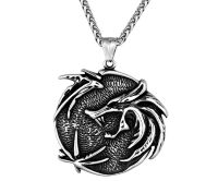 Кулон Геральта медальйон 3D Відьмак (The Witcher Geralt) з нержавіючої сталі із серіалу