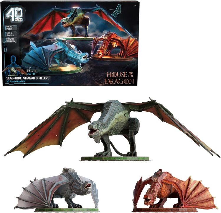 Пазл 4D Build Game Thrones House Dragon 3-Pack puzzle 3D картон Дракони Гра престолів 350 шт.