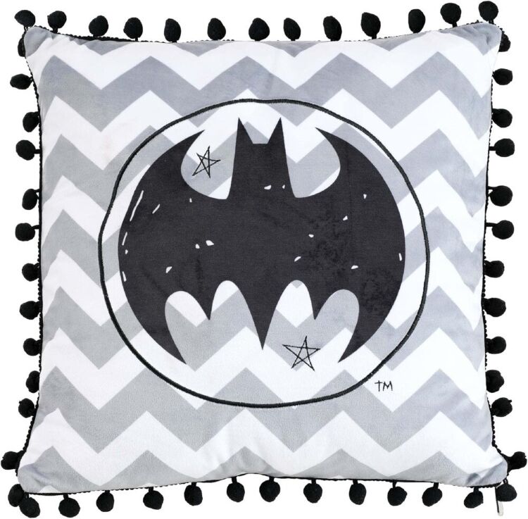 Подушка DC COMICS Batman Logo Black Pom Pom Pillow 40 см.