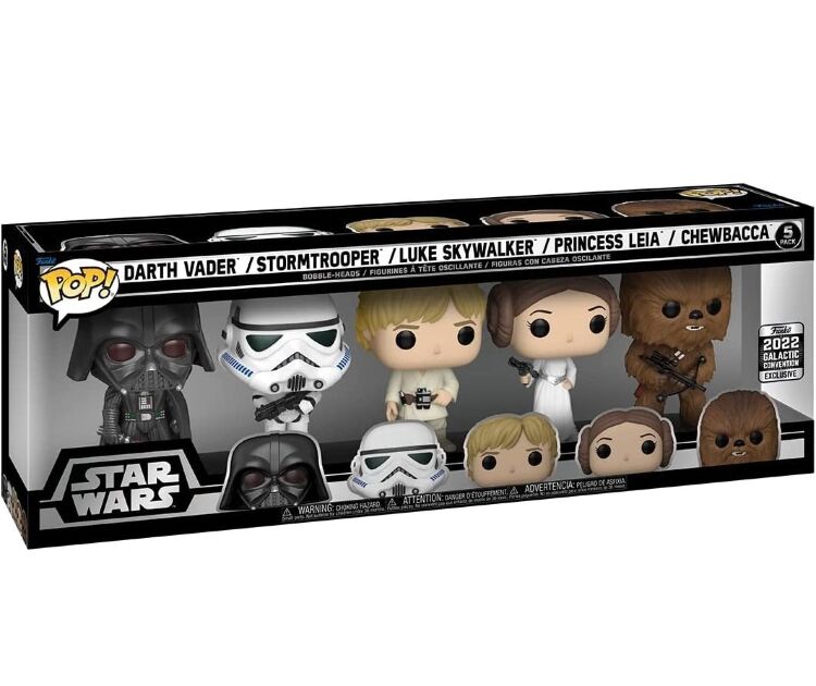 Фігурки Funko Star Wars Darth Vader, Stormtrooper, Luke Skywalker, Leia, Chewbacca 5 Pack (Galactic Convention 2022) Фігурки Funko Star Wars Darth Vader, Stormtrooper, Luke Skywalker, Leia, Chewbacca 5 Pack (Galactic Convention 2022)