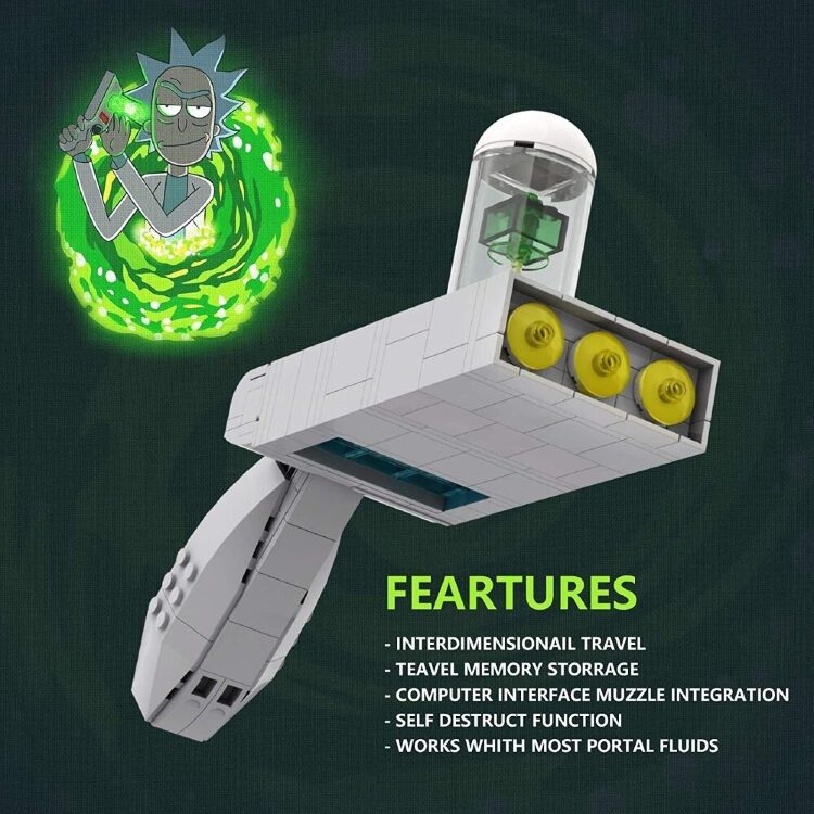 Портальна гармата конструктор Рік та Морті Rick and Morty Portal Gun Building Kit Портальна гармата конструктор Рік та Морті Rick and Morty Portal Gun Building Kit